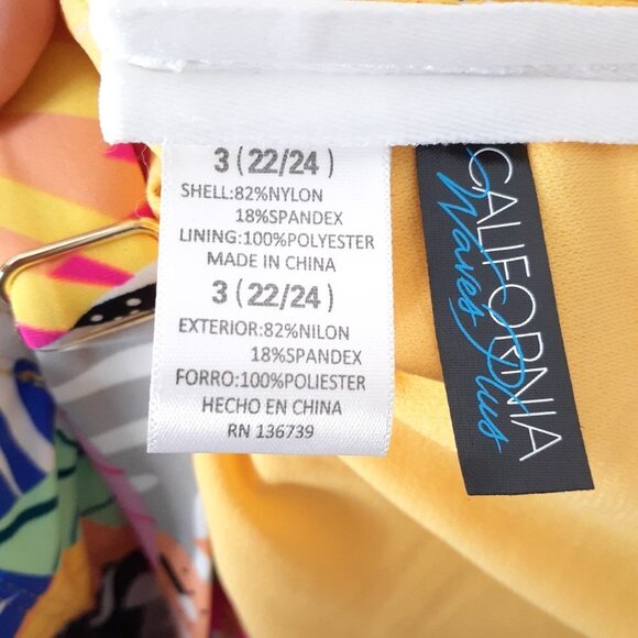 California Waves Tankini 22/24 Swim Top Tropical 261 - Picture 6 of 7